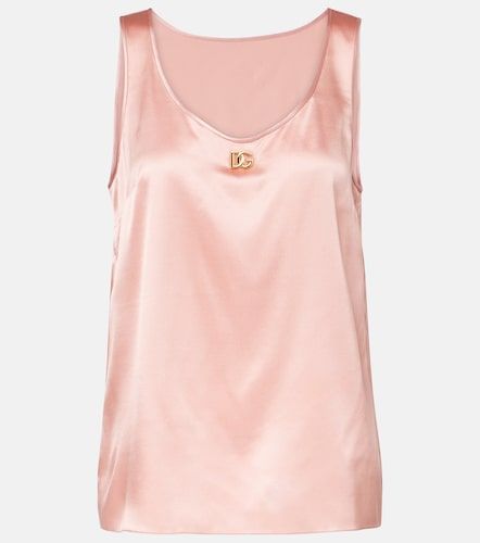 Top DG en satin de soie mélangée - Dolce&Gabbana - Modalova