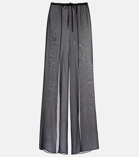 Pantalon ample Monogram en soie - Balmain - Modalova