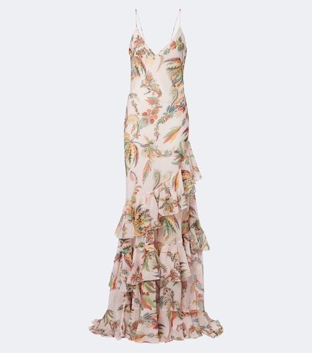 Robe longue à fleurs et volants - Etro - Modalova