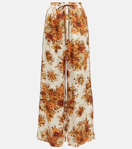 Pantalon ample Derby en soie à fleurs - Alémais - Modalova
