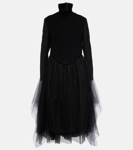 Kei Ninomiya Robe midi en laine et tulle - Noir Kei Ninomiya - Modalova