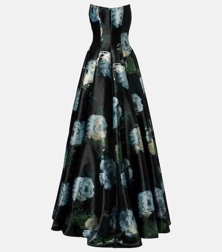Robe longue Laila en brocart à fleurs - Markarian - Modalova