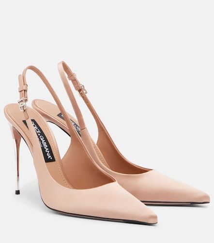 Escarpins slingback DG en satin - Dolce&Gabbana - Modalova