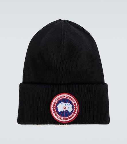 Bonnet en maille de laine mérinos côtelée à logo Laines Canada Goose pour homme en coloris Noir Homme Accessoires Chapeaux 
