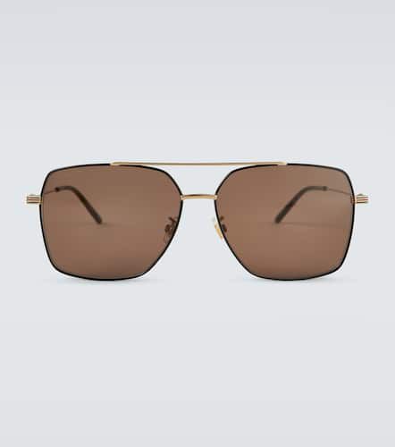 Lunettes de soleil carrées en métal - Gucci - Modalova