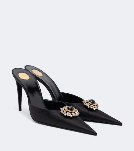 Mules Cosmo en satin à ornements - Saint Laurent - Modalova