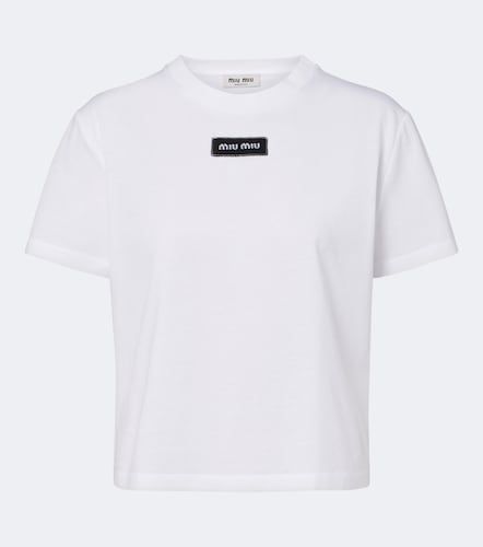 Miu Miu T-shirt en coton à logo - Miu Miu - Modalova