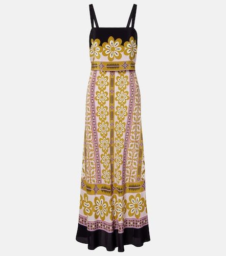 Robe longue imprimée en crêpe de soie - La DoubleJ - Modalova
