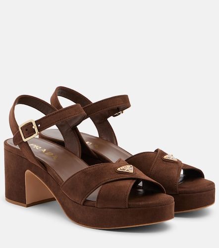 Prada Sandales à plateau en daim - Prada - Modalova