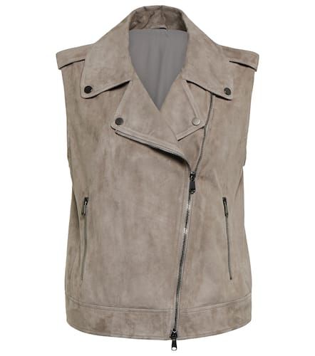 Veste sans manches en daim - Brunello Cucinelli - Modalova