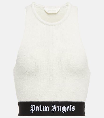Top raccourci en coton mélangé à logo - Palm Angels - Modalova