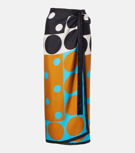 Jupe portefeuille en soie imprimée - Dries Van Noten - Modalova