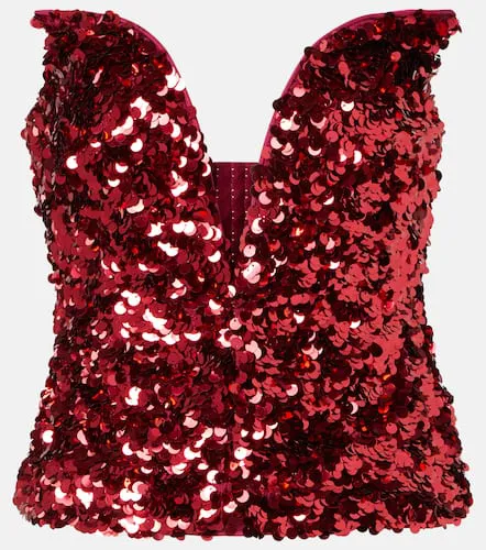 Top bustier à sequins - Self-Portrait - Modalova