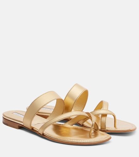 Mules Susa en cuir métallisé - Manolo Blahnik - Modalova
