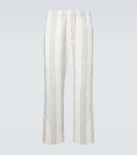 Pantalon droit Texture Striped en coton - Commas - Modalova
