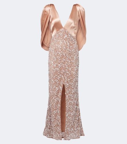 Là Fuori Robe longue Genevieve en satin à sequins - La Fuori - Modalova