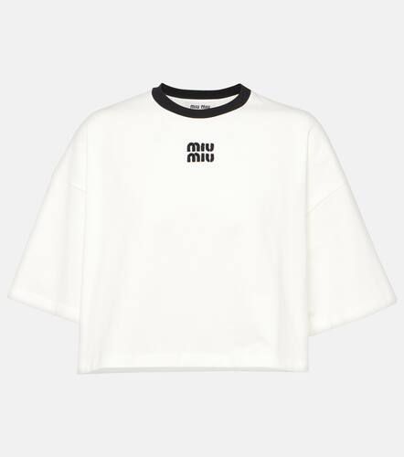 Miu Miu T-shirt en coton à logo - Miu Miu - Modalova