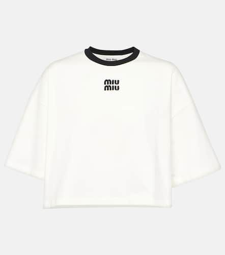 Miu Miu T-shirt en coton à logo - Miu Miu - Modalova