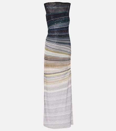 Robe longue rayée en lamé à sequins - Missoni - Modalova