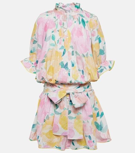 Robe en coton et lin à imprimé floral - Juliet Dunn - Modalova