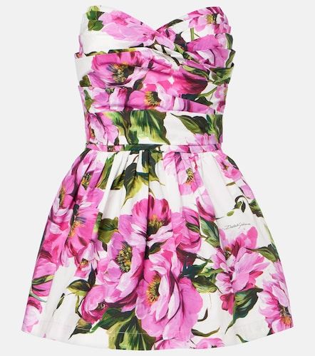 Robe en coton à fleurs - Dolce&Gabbana - Modalova