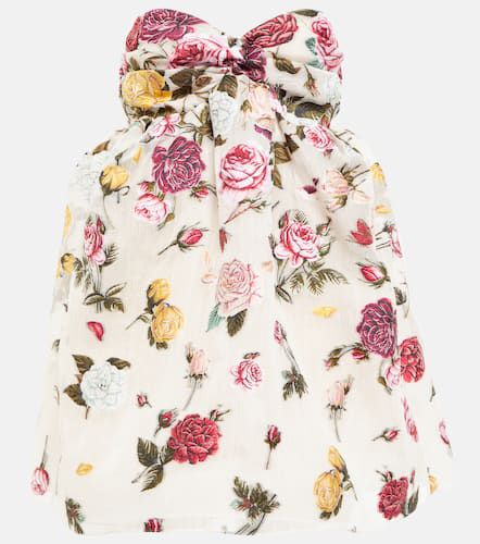 Robe bustier à fleurs - Oscar de la Renta - Modalova