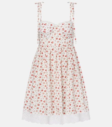 Robe en popeline de coton à dentelle - Dolce&Gabbana - Modalova