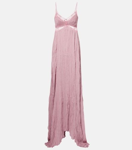 Robe longue en georgette à dentelle - Blumarine - Modalova