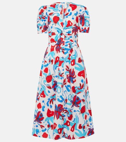 Robe midi Heather en coton mélangé à imprimé floral - Diane von Furstenberg - Modalova