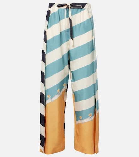 Pantalon ample en soie à imprimé - Loewe - Modalova