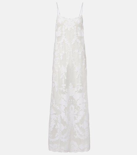 Robe longue brodée en coton - Juliet Dunn - Modalova