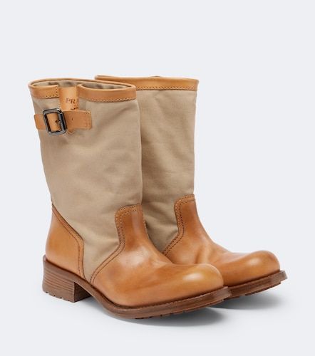 Prada Bottines en cuir et toile - Prada - Modalova