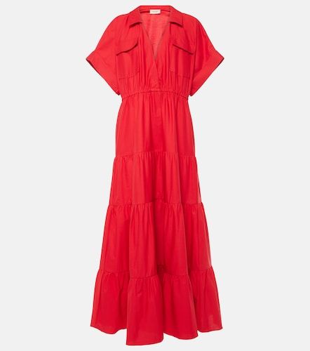 Robe longue en coton à volants superposés - Adriana Degreas - Modalova