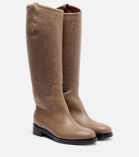 Bottes en cachemire et cuir - Max Mara - Modalova