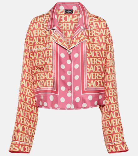 Chemise raccourcie Allover Polka Dot en soie - Versace - Modalova