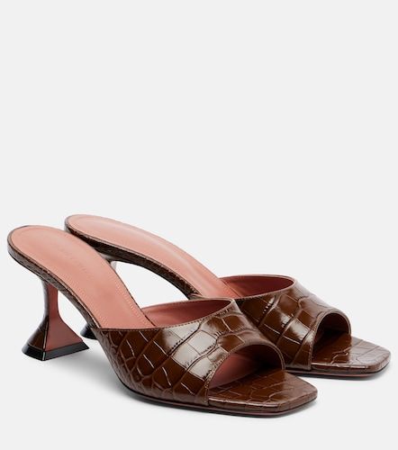 Mules Lupita en cuir embossé - Amina Muaddi - Modalova