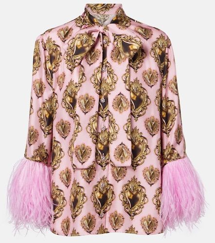 Blouse imprimée en soie à plumes - Dolce&Gabbana - Modalova