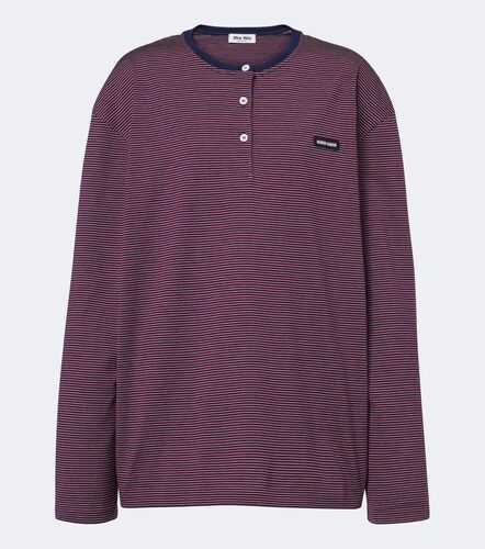 Top Henley en coton à rayures - Miu Miu - Modalova