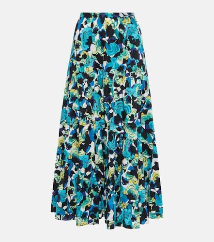 Jupe midi imprime  taille haute en coton mlang - Diane von Furstenberg - Modalova