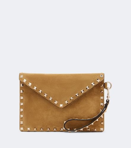 Pochette Rockstud Medium en daim - Valentino Garavani - Modalova