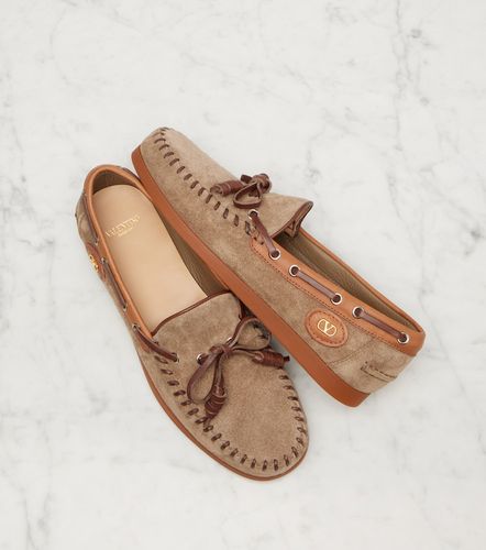 Chaussures bateau Palm Avenue VLogo en daim - Valentino Garavani - Modalova