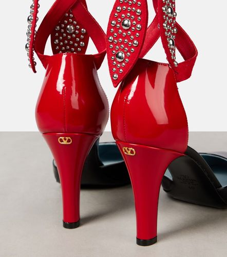 Escarpins Foliefoliage 85 en daim et cuir - Valentino Garavani - Modalova