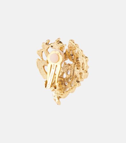 Boucles d'oreilles à clips Coral Heart à ornements - Oscar de la Renta - Modalova