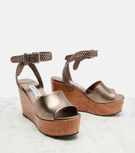 Sandales compensées Jory en cuir métallisé - Jimmy Choo - Modalova