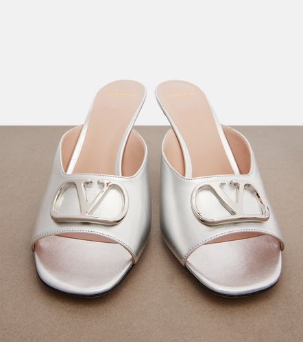 Mules VLogo en cuir métallisé - Valentino Garavani - Modalova