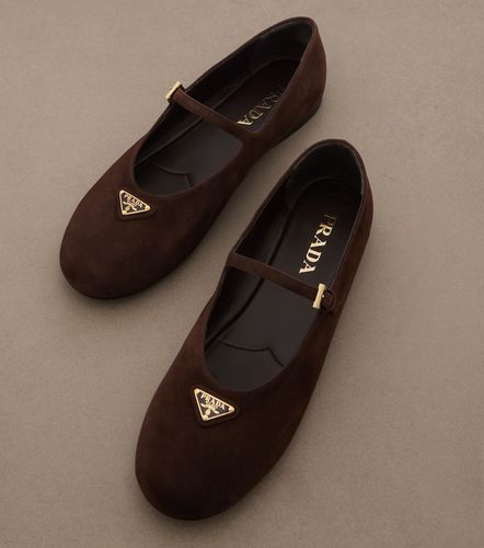 Prada Ballerines Mary Jane en daim - Prada - Modalova