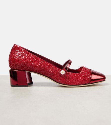 Escarpins Mary Jane Elisa 45 en cuir pailleté - Jimmy Choo - Modalova