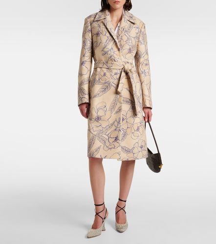 Trench-coat en laine mélangée à imprimé floral - Dries Van Noten - Modalova
