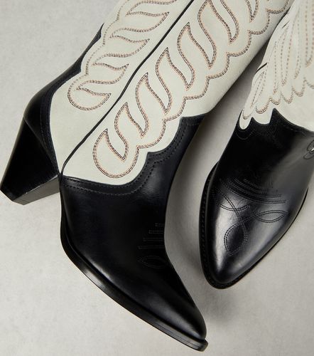 Bottines santiags Liela en cuir et daim - Isabel Marant - Modalova