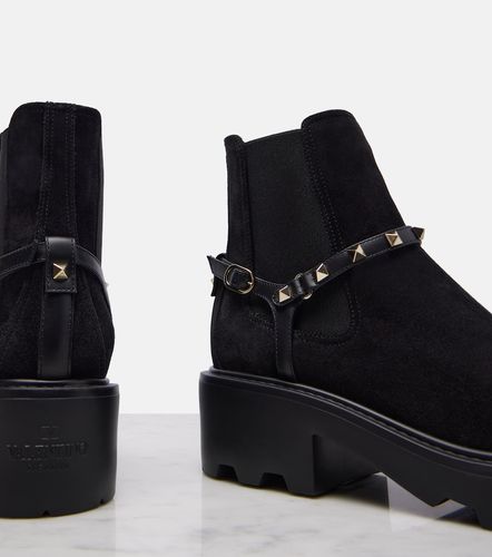 Bottines Rockstud 55 en daim - Valentino Garavani - Modalova